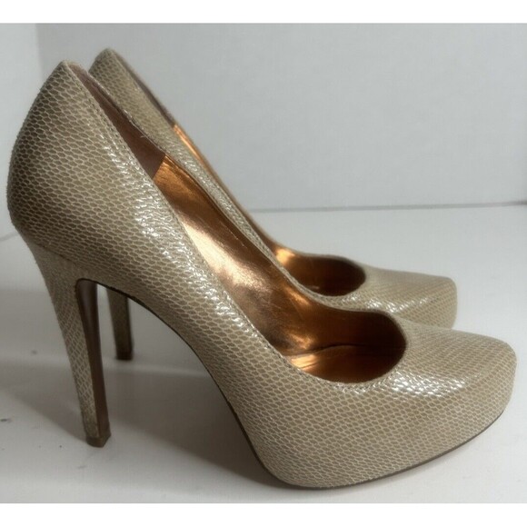 BCBGernation Women’s Heels/Pumps. Size 7B. Snakeskin Print. Leather. Slip On - Picture 3 of 11